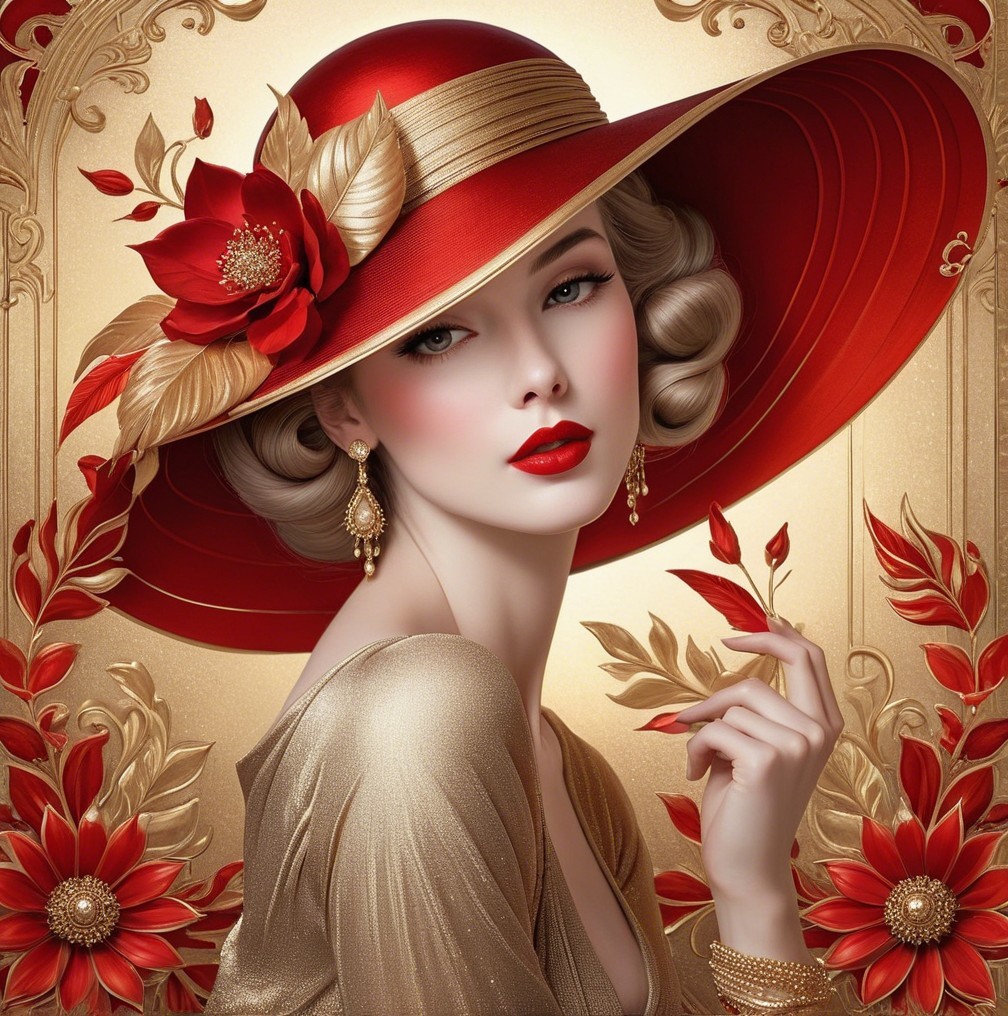 Elegance in Red: A Floral Fashion Statement