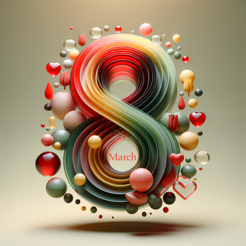 Artistic Representation of Number 8 with Colorful Shapes