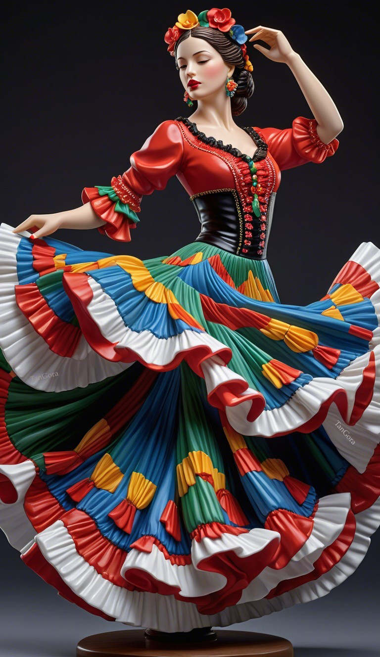 Vibrant Dancer Figurine in Traditional Mexican Dress