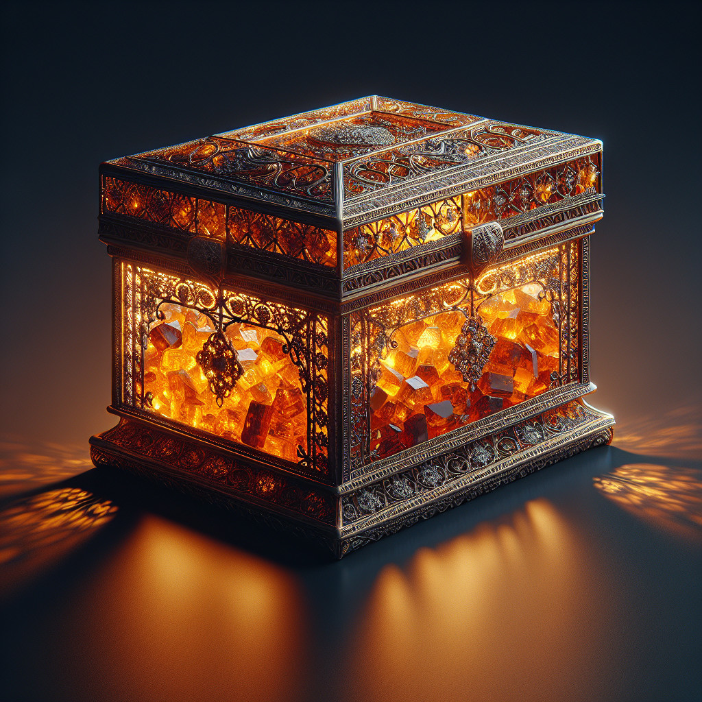 Intricately Designed Treasure Chest with Gemstones