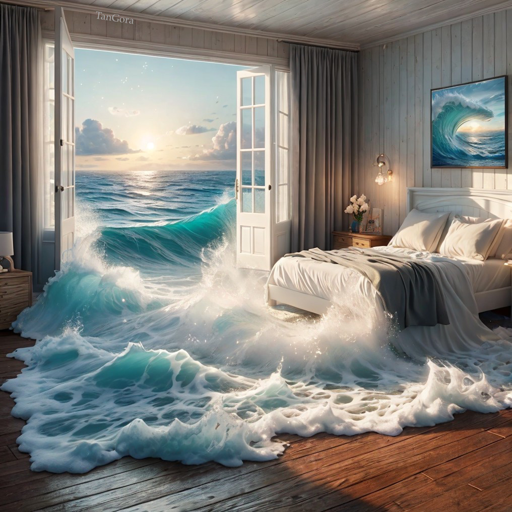 Serene Bedroom with Ocean View and Natural Decor