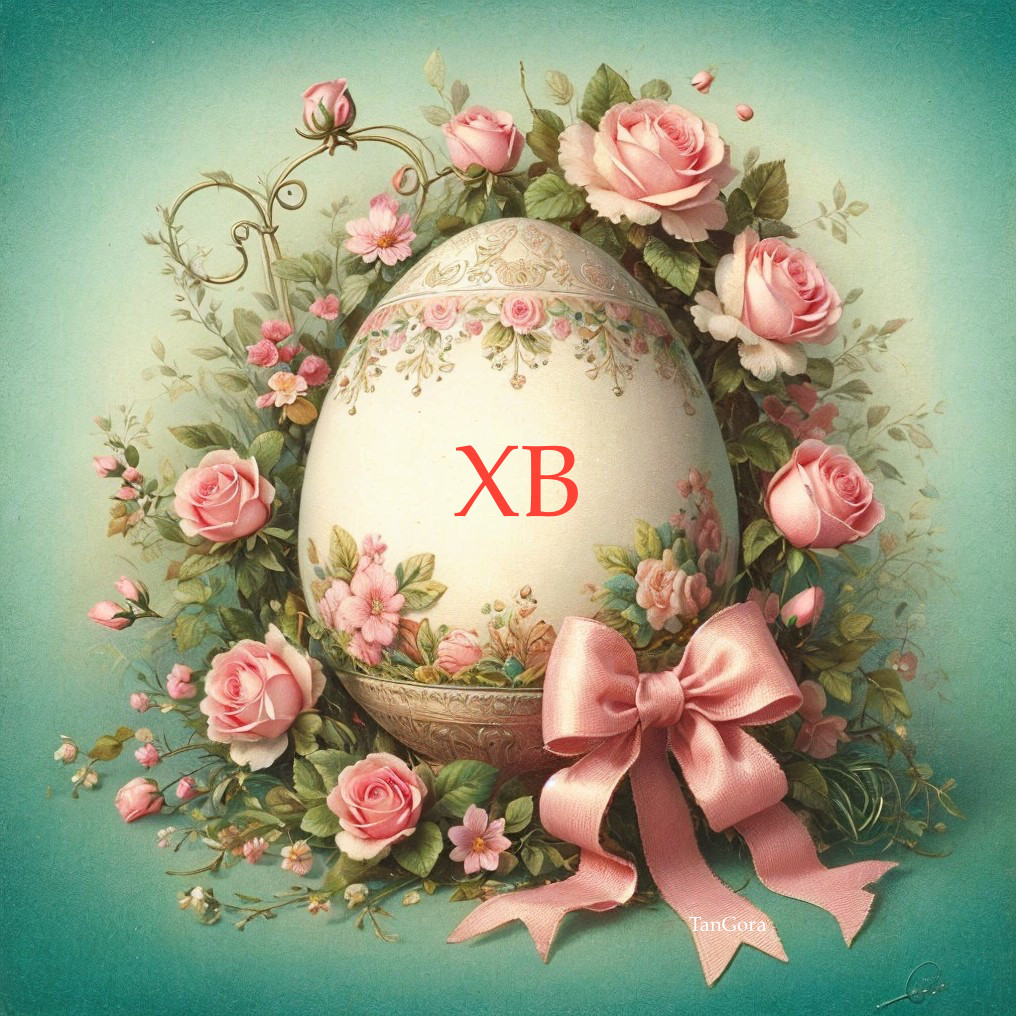 Decorated Egg with Floral Patterns and Greenery
