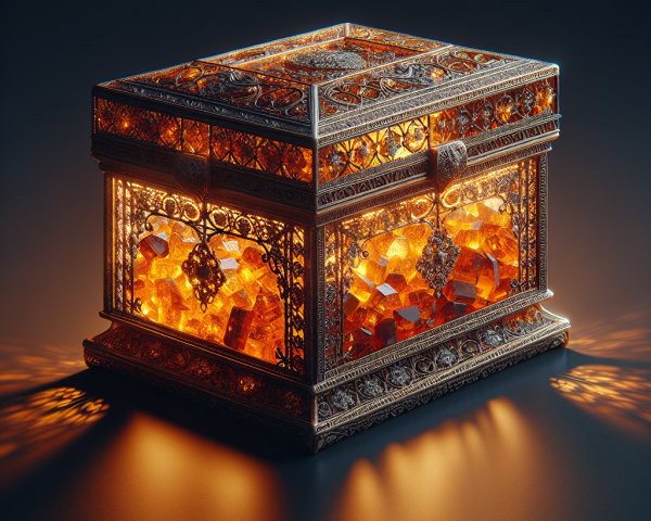 Intricately Designed Treasure Chest with Gemstones