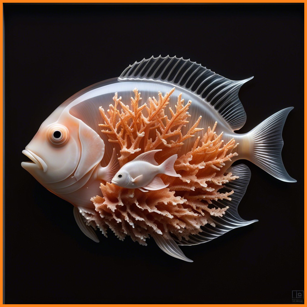Three-Dimensional Fish and Coral Art Display