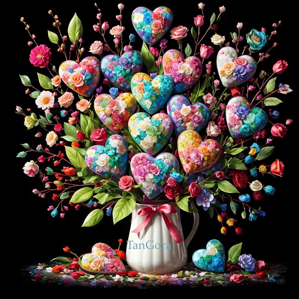 Vibrant Still-Life with Vase and Colorful Balloons