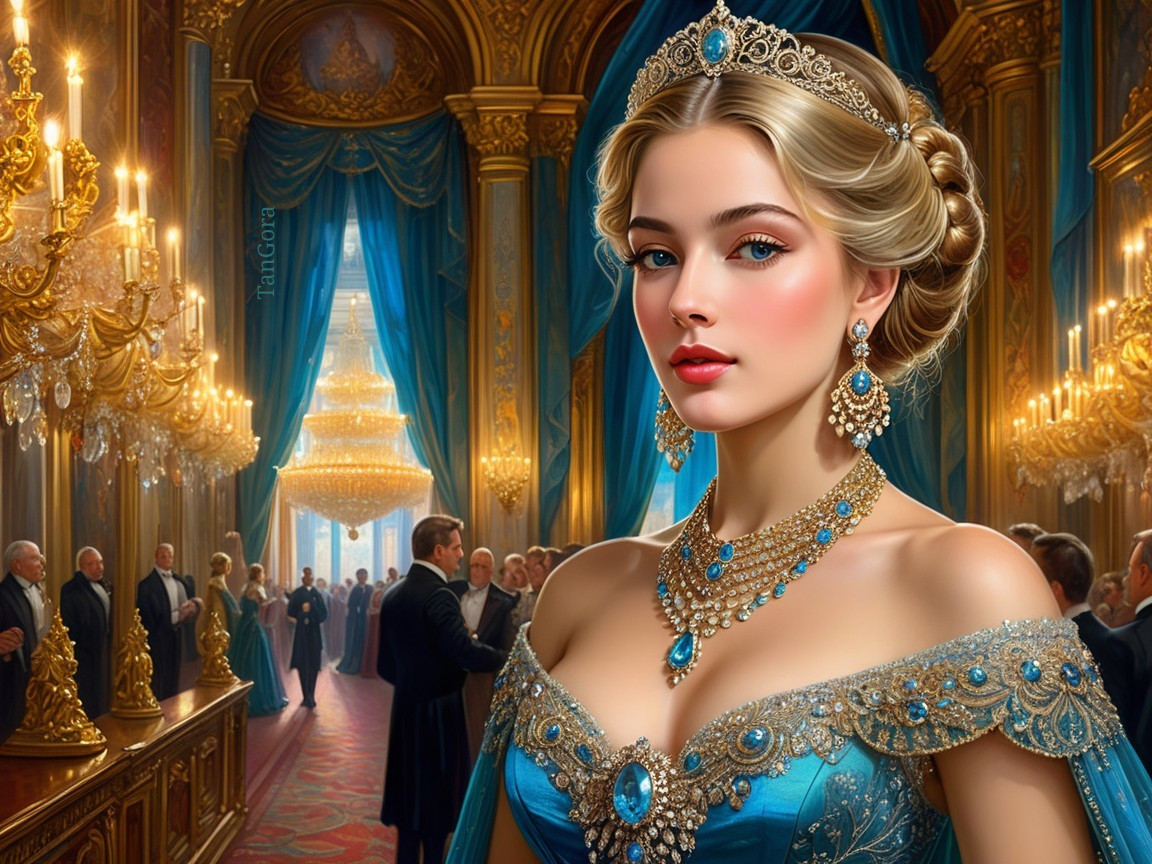 Elegance in Blue: A Grand Ballroom Affair