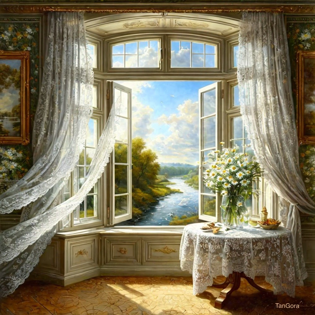 Serene Room with Scenic View and Elegant Decor