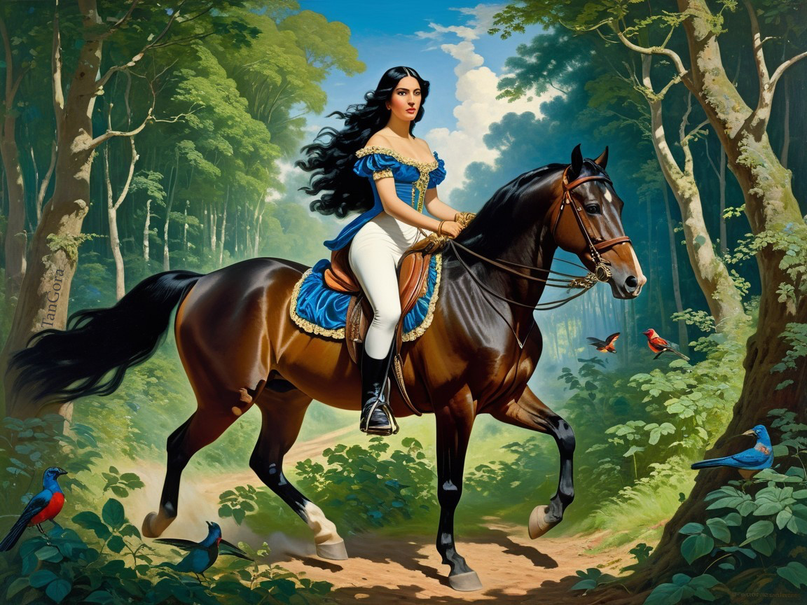 Amazon on horseback