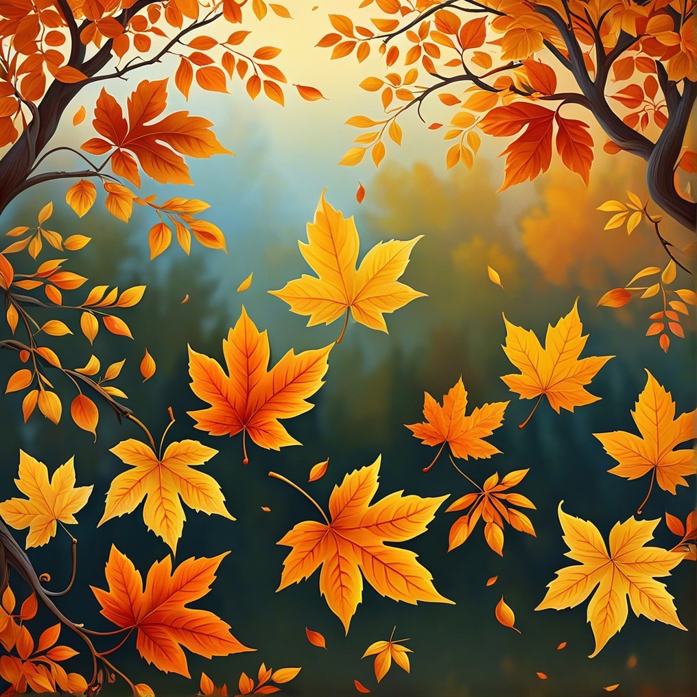 Serene Autumn Scene with Vibrant Foliage and Colors