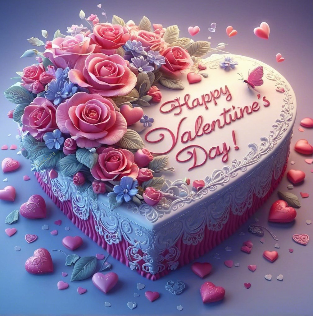 Heart-Shaped Cake with Roses and Lace Detailing