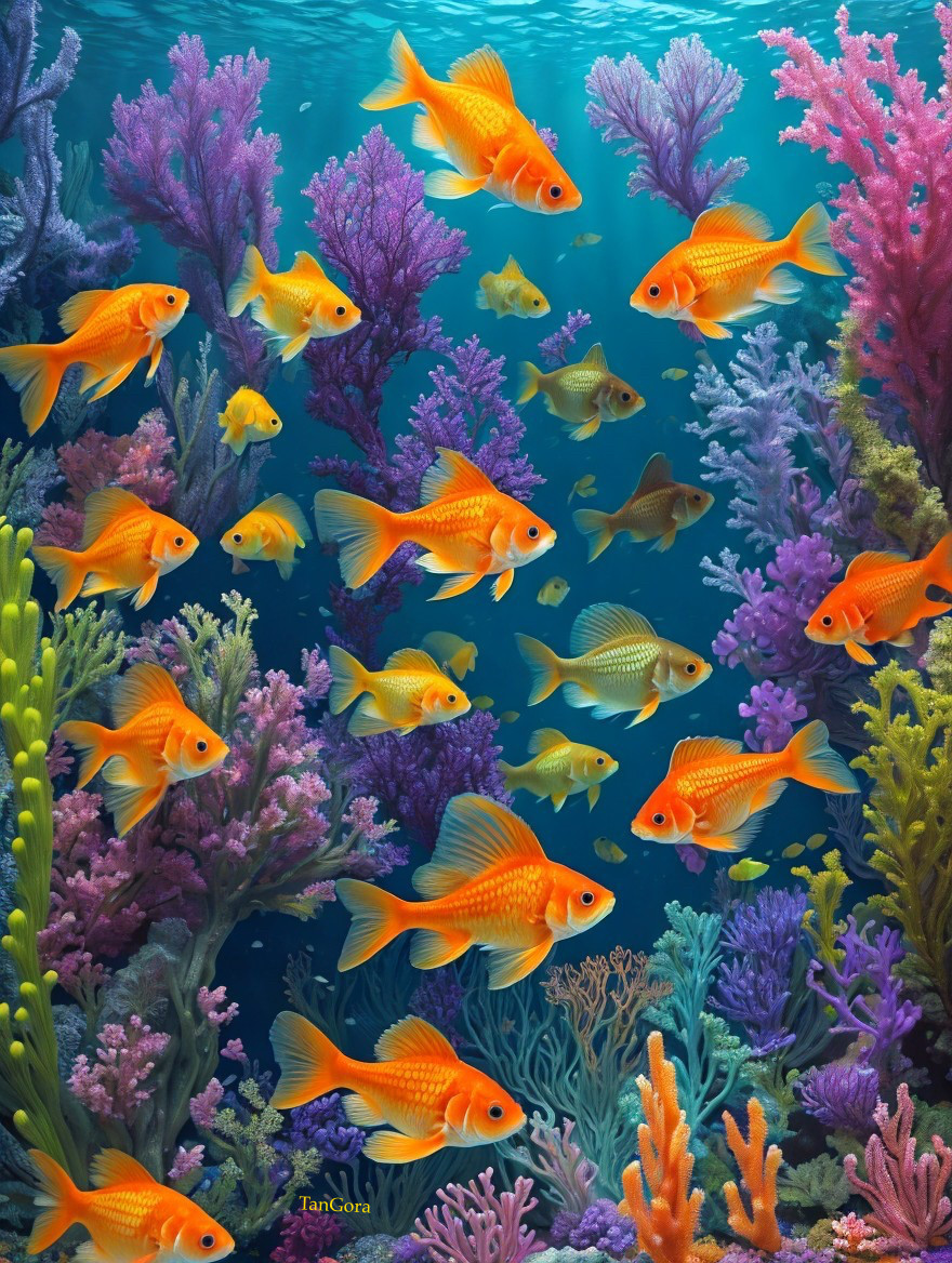 Vibrant Underwater Scene with Colorful Coral Reefs