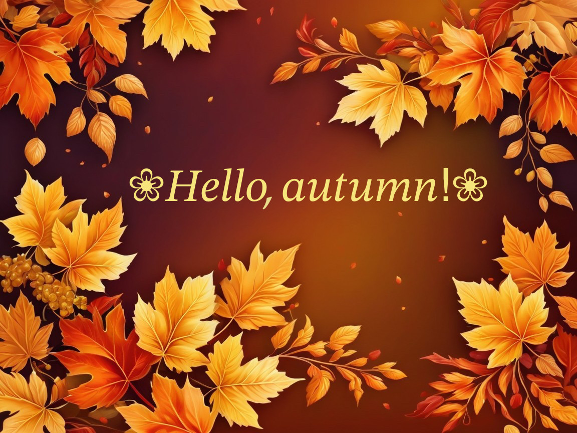 Autumn-Themed Background with Leaves and Warm Hues