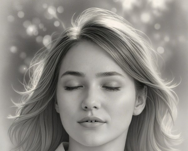 Serene portrait of a young woman in contemplation