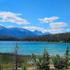 Serene Landscape with Turquoise Lake and Mountains