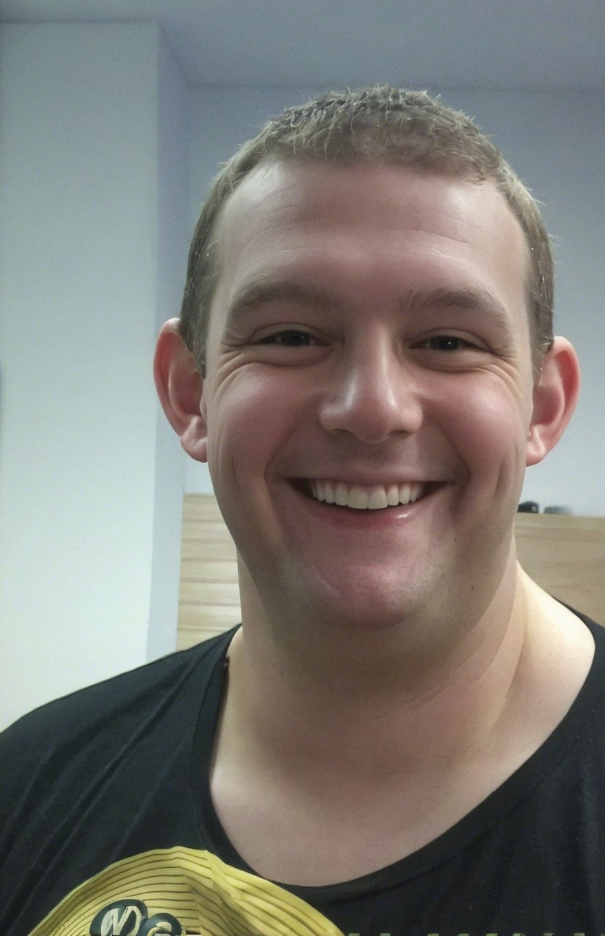 Cheerful man with fair skin and genuine smile