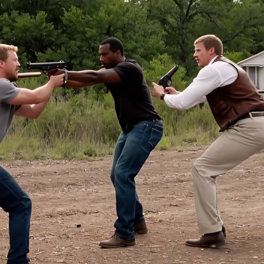 Outdoor armed hold-up involving three men with guns