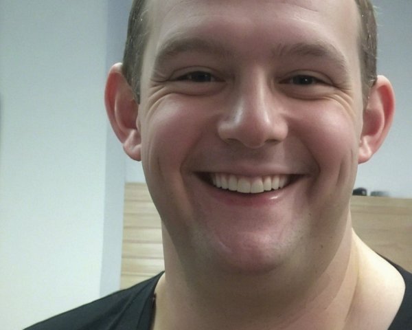 Cheerful man with fair skin and genuine smile