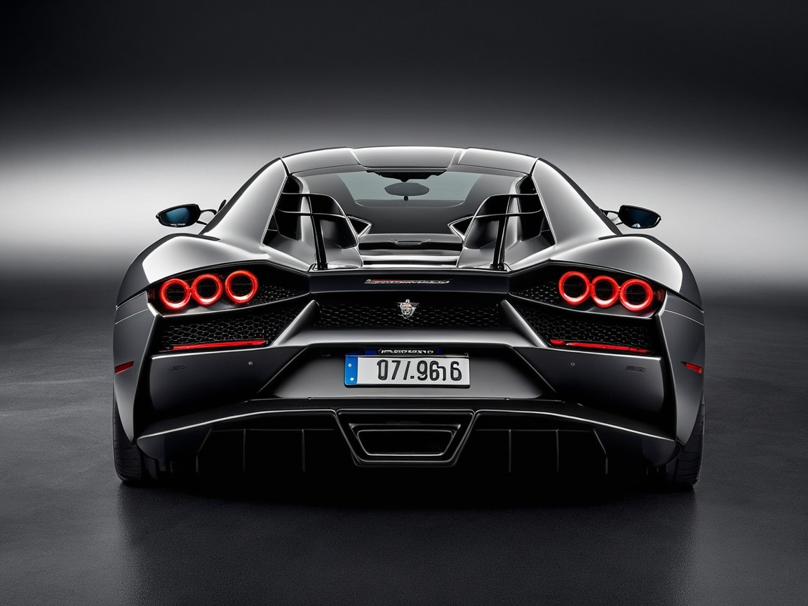 Sleek Black Sports Car with Bold Design Elements