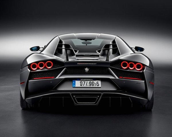 Sleek Black Sports Car with Bold Design Elements