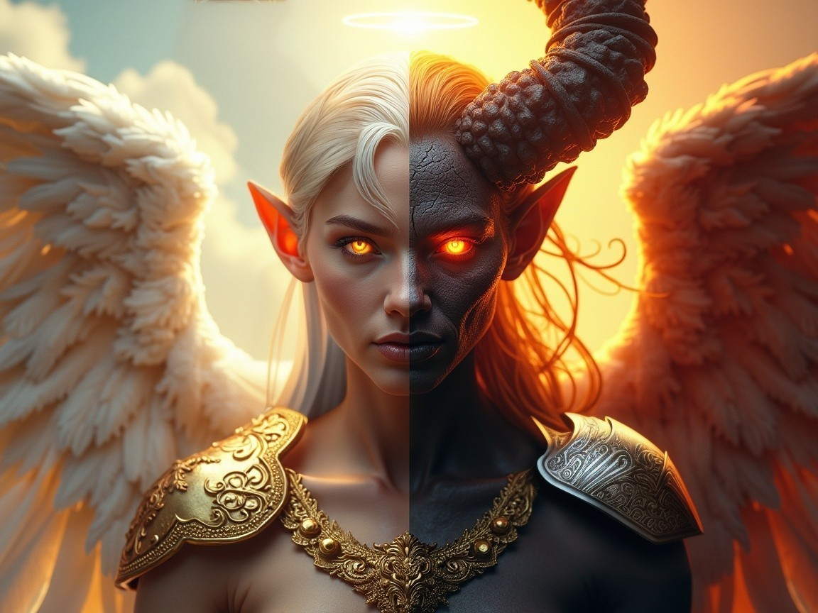 Character Duality: Celestial and Demonic Contrast