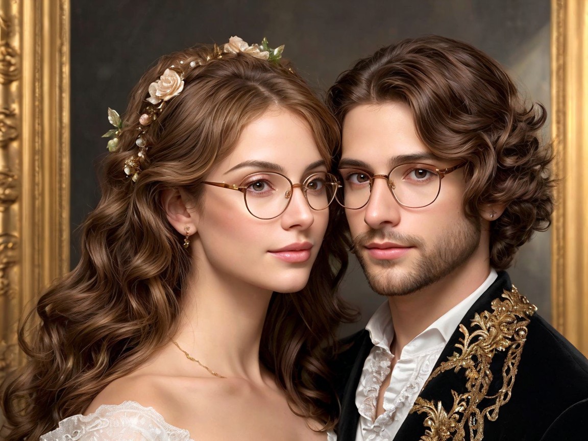 Elegant Portrait of Young Adults in Sophisticated Attire