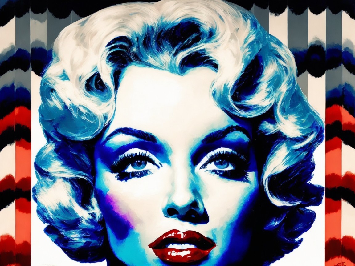 Stylized Portrait of Glamorous Woman in Pop-Art Style