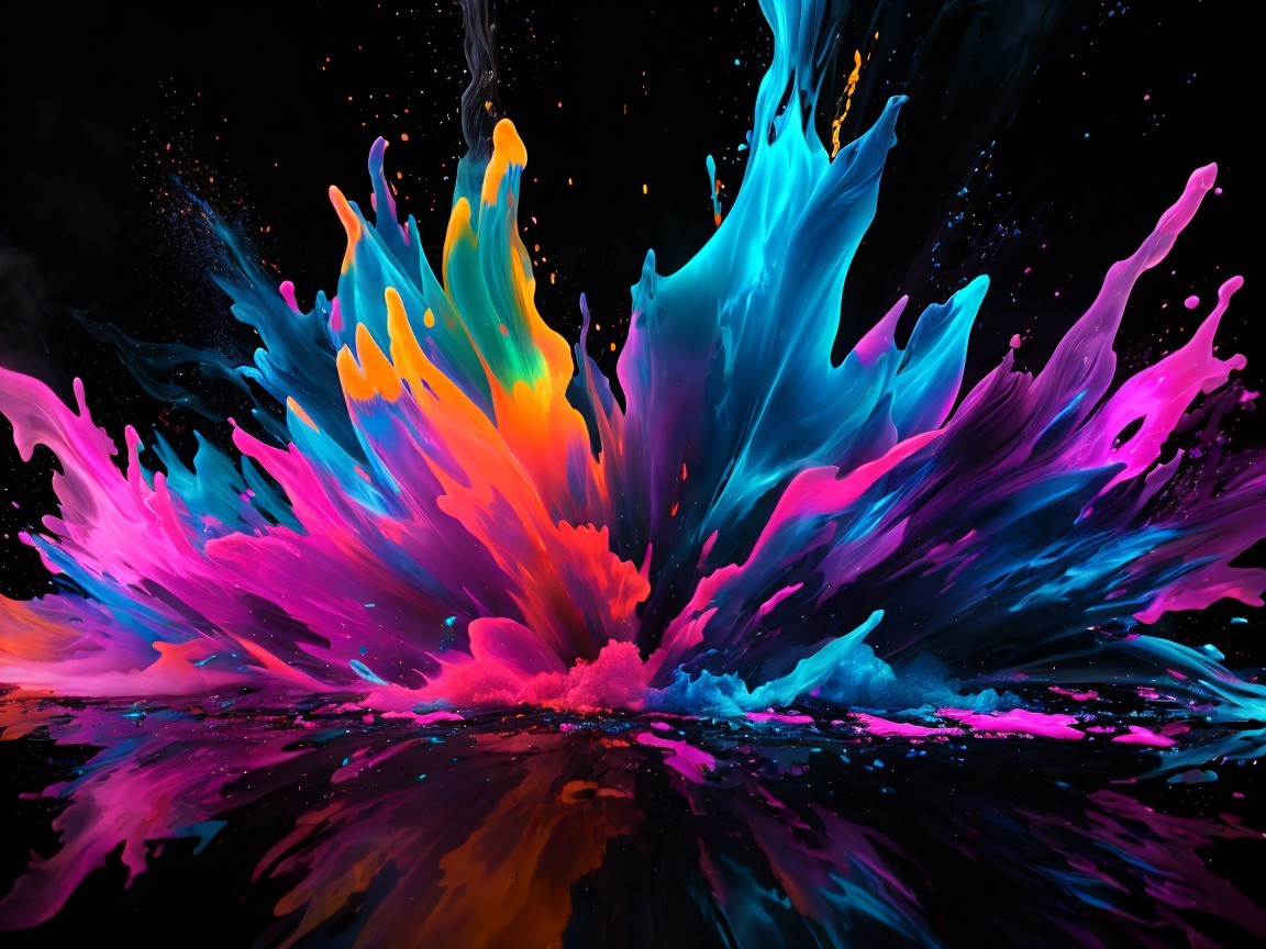 Colorful Abstract Splash on Dark Background