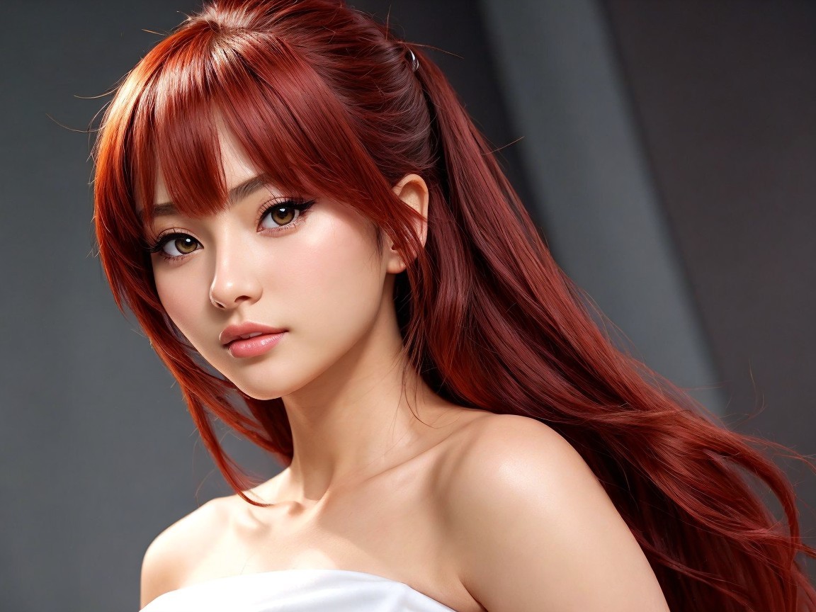 Elegant Portrait of a Young Woman with Radiant Glow