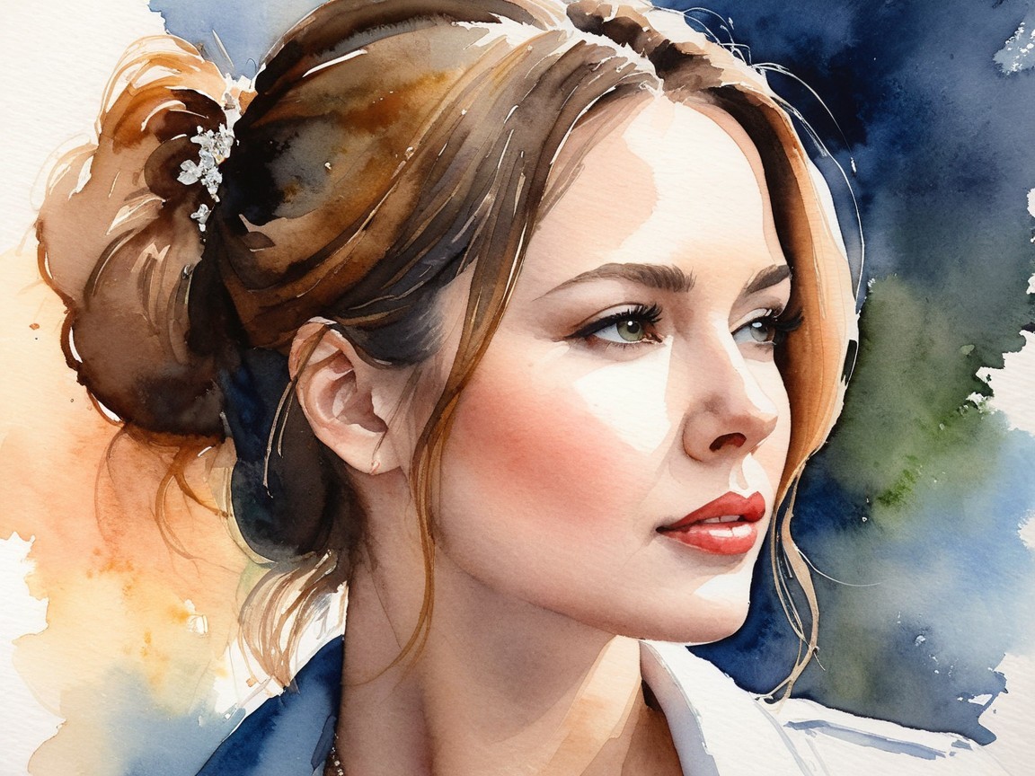 Elegant Portrait of a Woman with Serene Expression