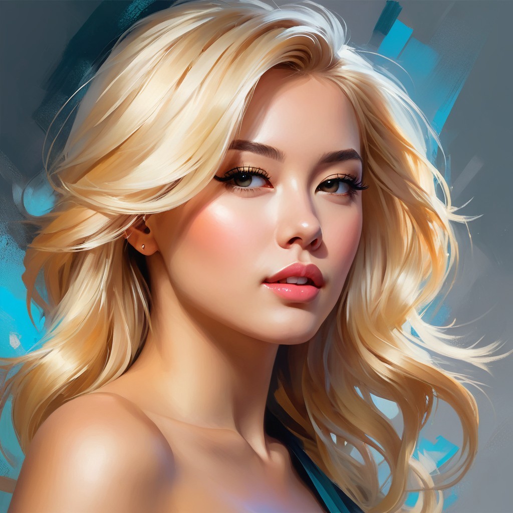 Close-Up Portrait of a Young Woman with Blonde Hair