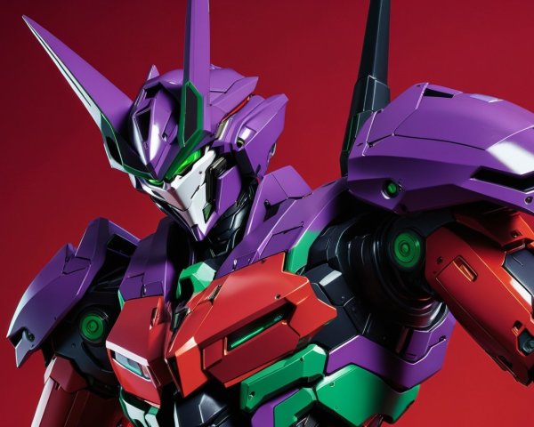 Futuristic Humanoid Robot on Vibrant Red Background