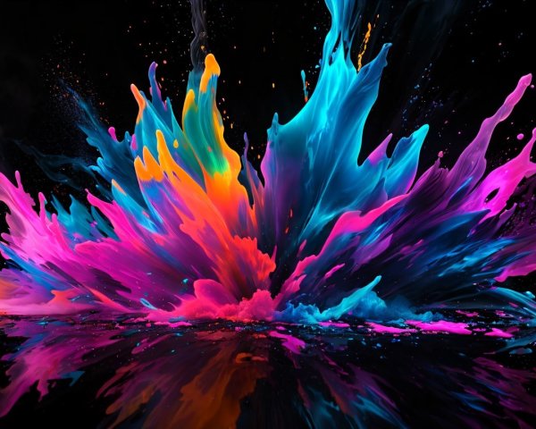 Colorful Abstract Splash on Dark Background