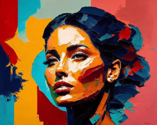 Portrait of a Confident Woman with Vibrant Colors
