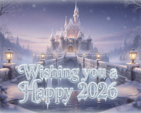 Enchanting Winter Wonderland New Year's Card Design