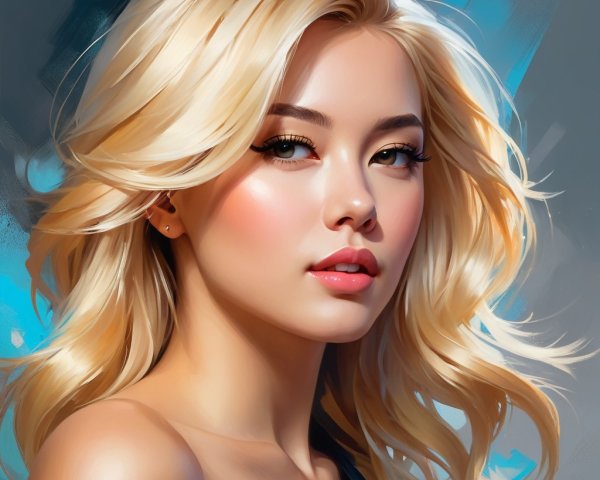 Close-Up Portrait of a Young Woman with Blonde Hair