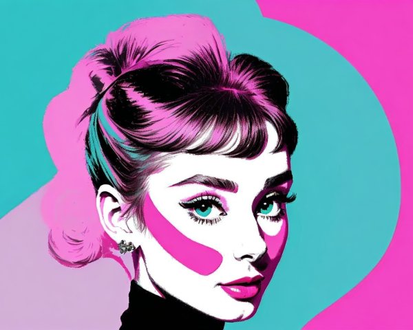 Vibrant Portrait of a Woman with Chic Hairstyle