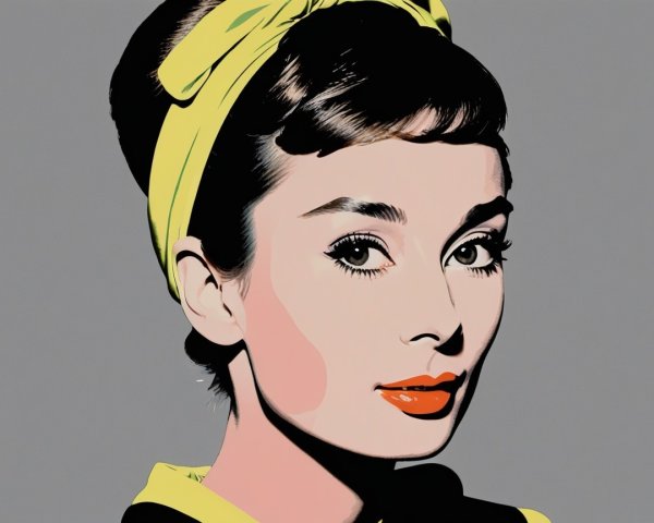 Stylish Illustration of a Woman with Vintage Elegance