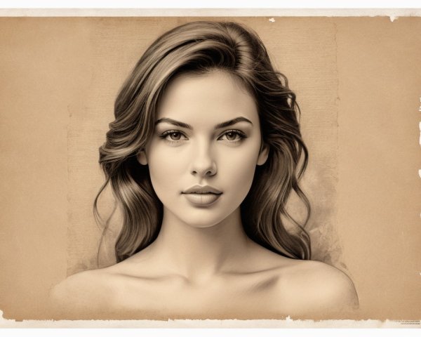 Vintage Sepia Portrait of a Young Woman