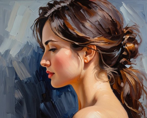 Serene Portrait of a Young Woman with Brown Hair