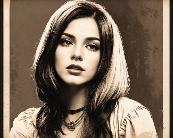 Portrait of a Young Woman with Vintage Aesthetic