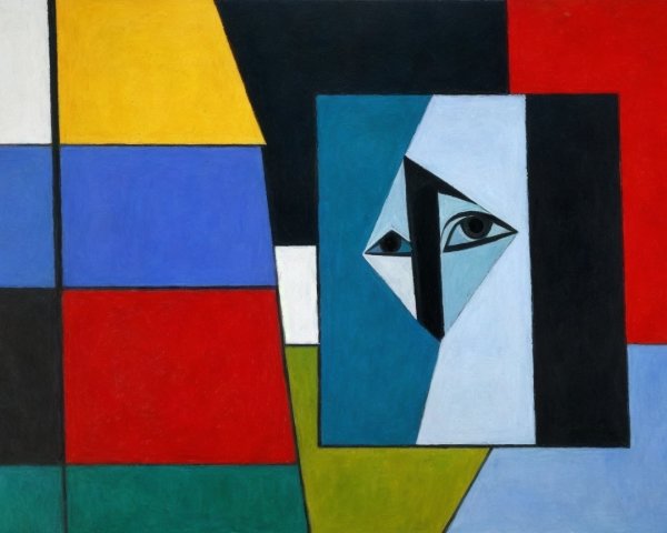 Abstract Composition with Geometric Shapes and Colors