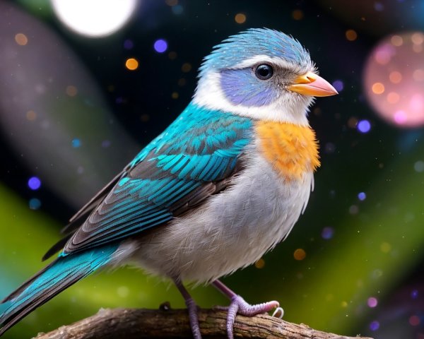 Vibrant Bird on Branch with Colorful Plumage