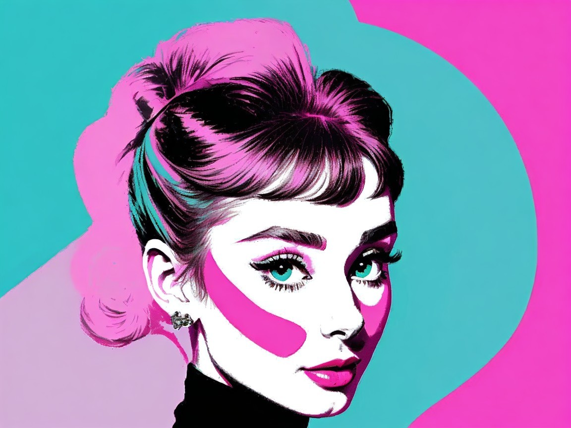 Vibrant Portrait of a Woman with Chic Hairstyle
