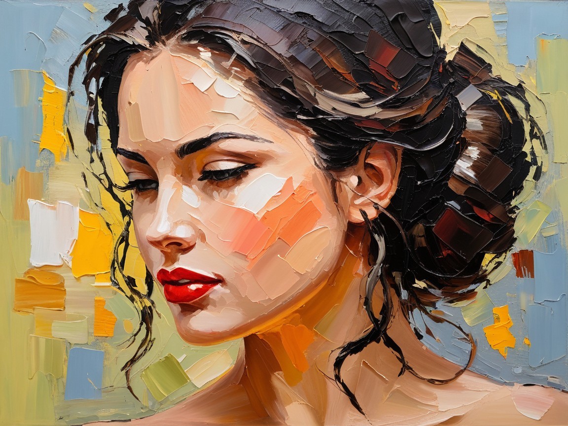 Portrait of a Serene Woman with Elegant Features
