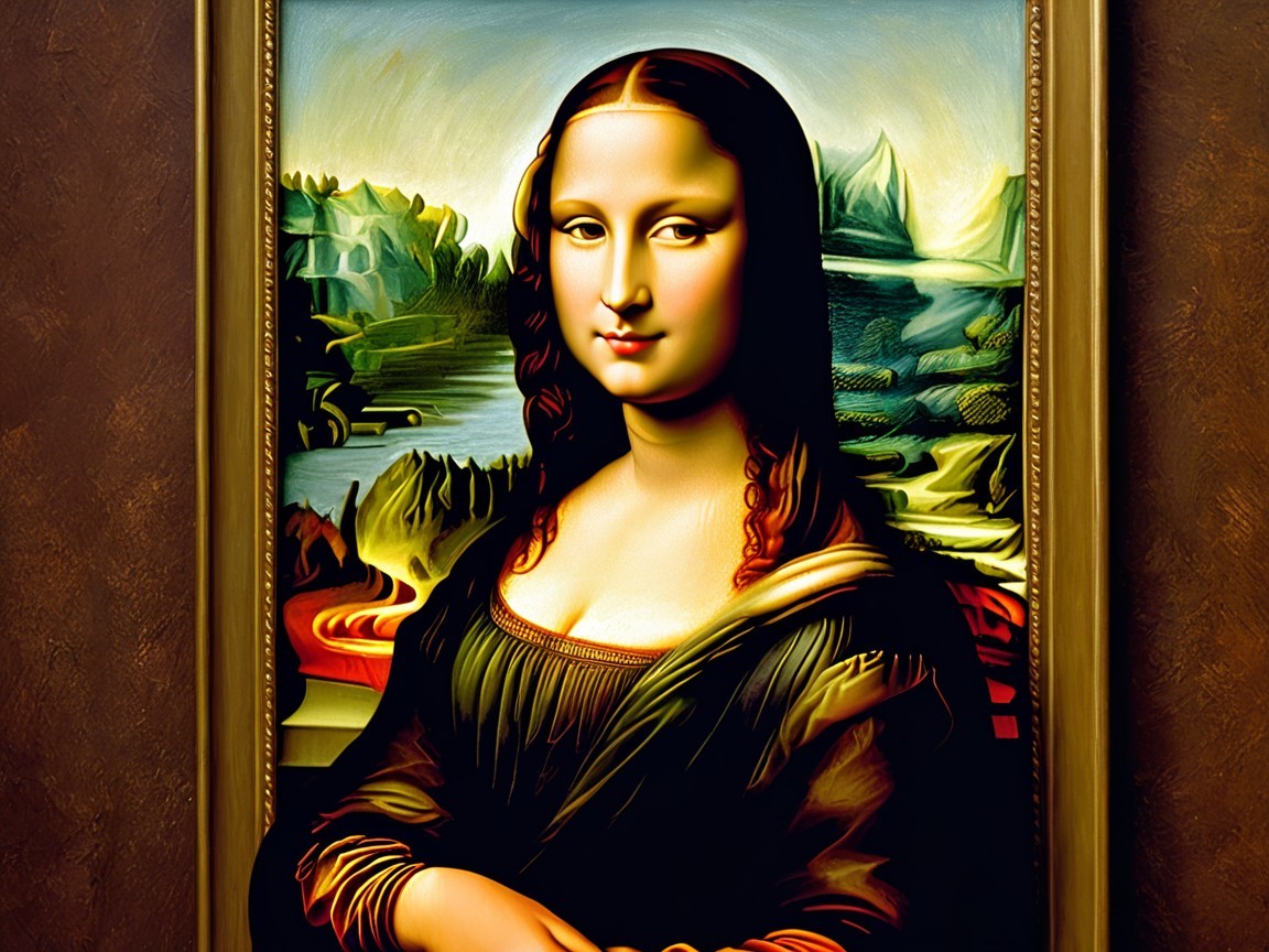 Reimagined version of the iconic Mona Lisa painting