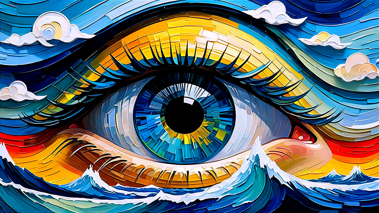 Abstract Colorful Painting of a Human Eye
