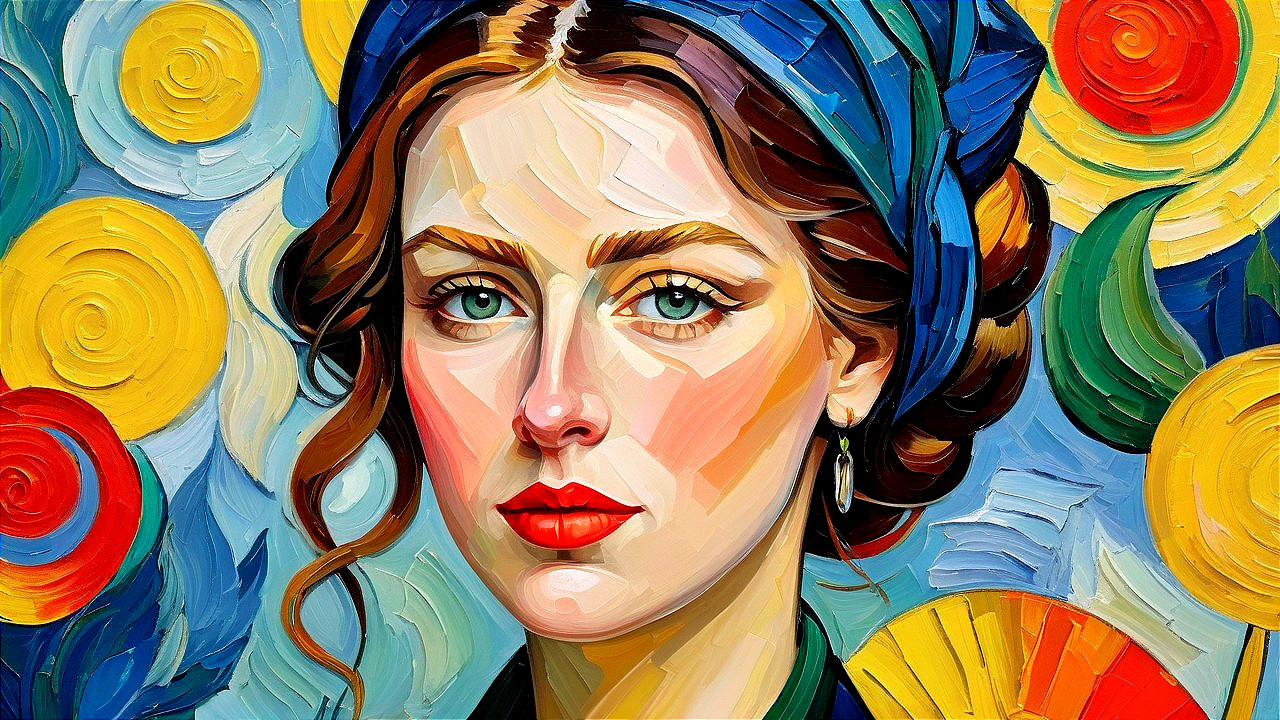 Portrait of a Confident Woman with Vibrant Background