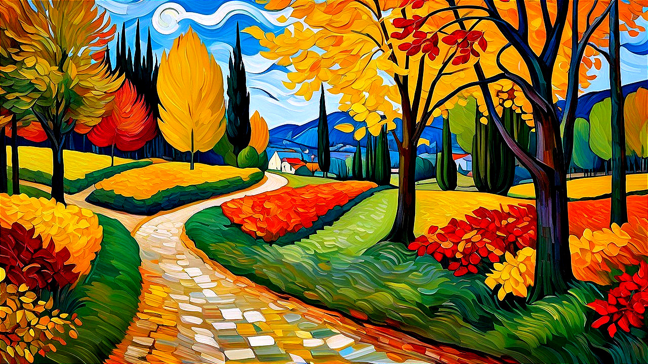 Vibrant Autumn Landscape with Colorful Foliage