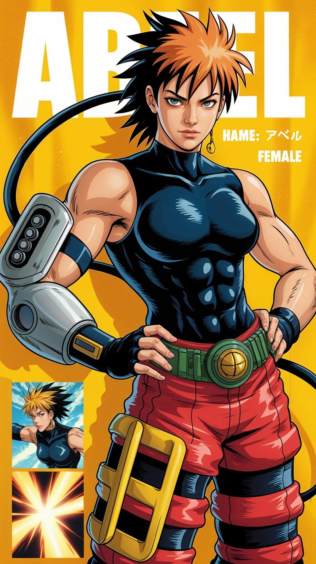 Strong Female Character in Vibrant Comic Style Art