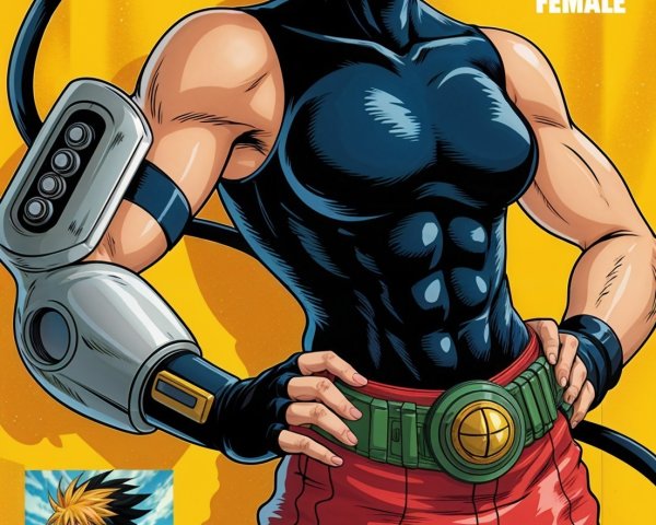 Strong Female Character in Vibrant Comic Style Art